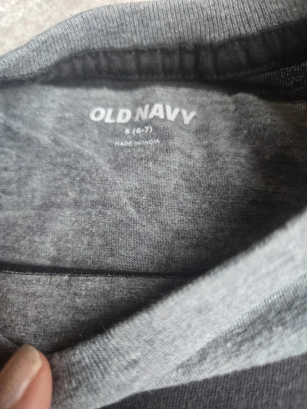 Old Navy Gray and Black Striped Long-Sleeve Tee